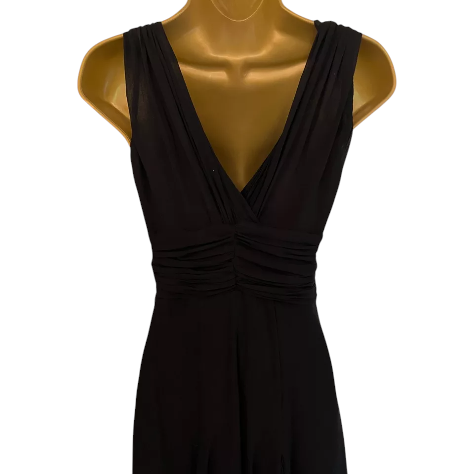 Karen Millen Black Silk Fit & Flare Dress UK 8