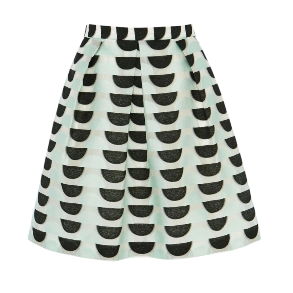 Coast Lina Mint Green, Black, White Organza Skirt UK 10