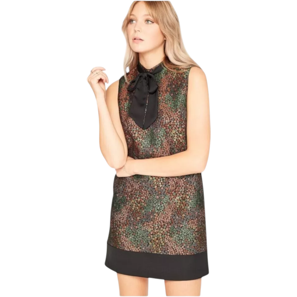 Miss Selfridge Multicoloured Floral Jacquard Dress UK 12