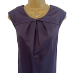Whistles Dark Plum Wool Blend Shift Dress UK 8