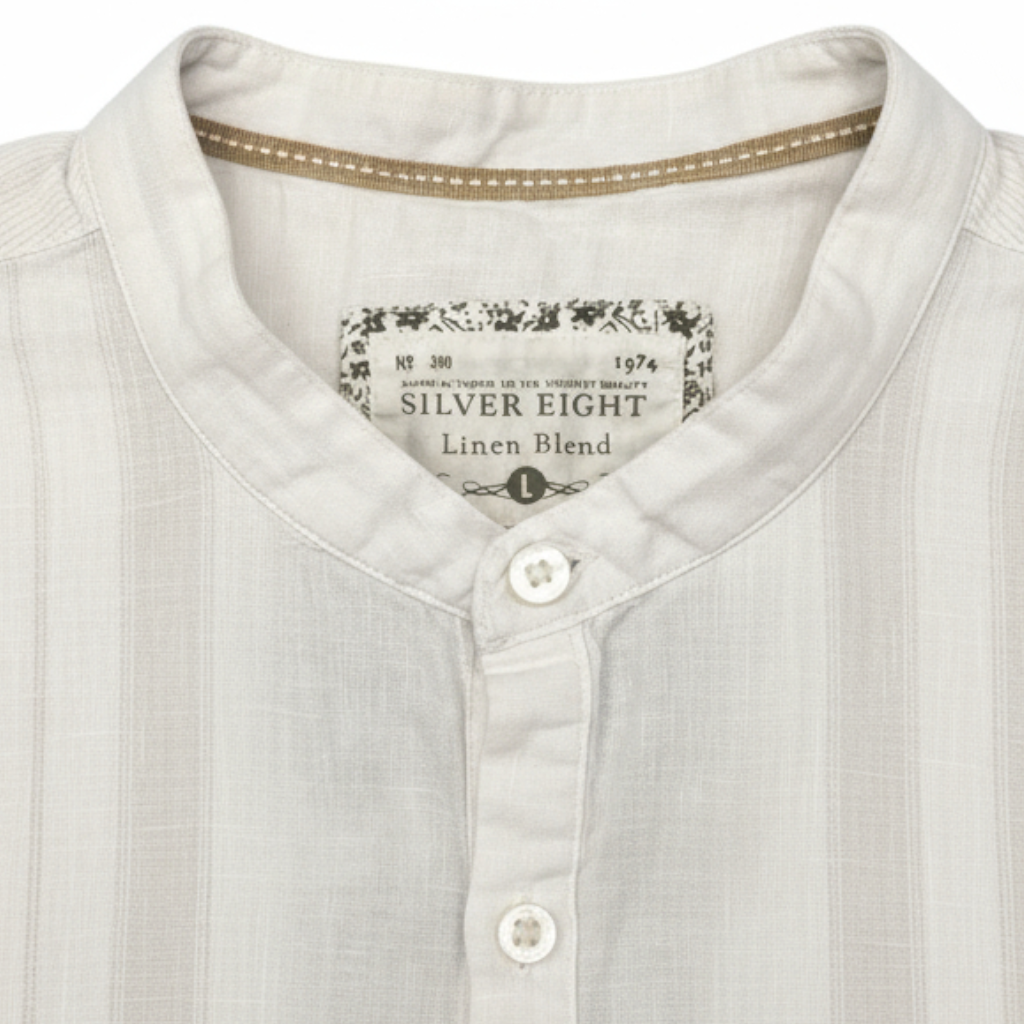 Silver Eight Linen Casual Top Size L