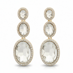 SNO Of Sweden Royal Long Trio Dangle Statement Earrings