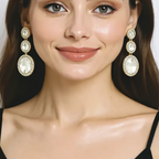 SNO Of Sweden Royal Long Trio Dangle Statement Earrings