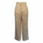 Brax Linen Ivory Taupe Floral Linen Trousers UK 10R