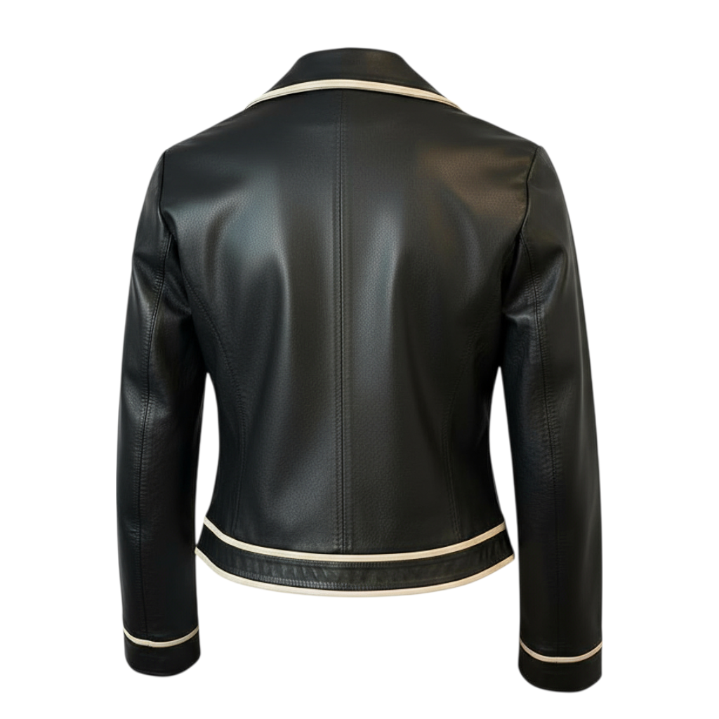 Gianni Versace Vintage Brown & Cream Lambs Leather Jacket UK 12