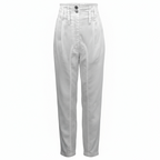 Alexander Wang White Cotton High Waisted Tapered Trousers UK 6