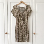 Calvin Klein Khaki Abstract Print Drop-Waist Dress – UK 14