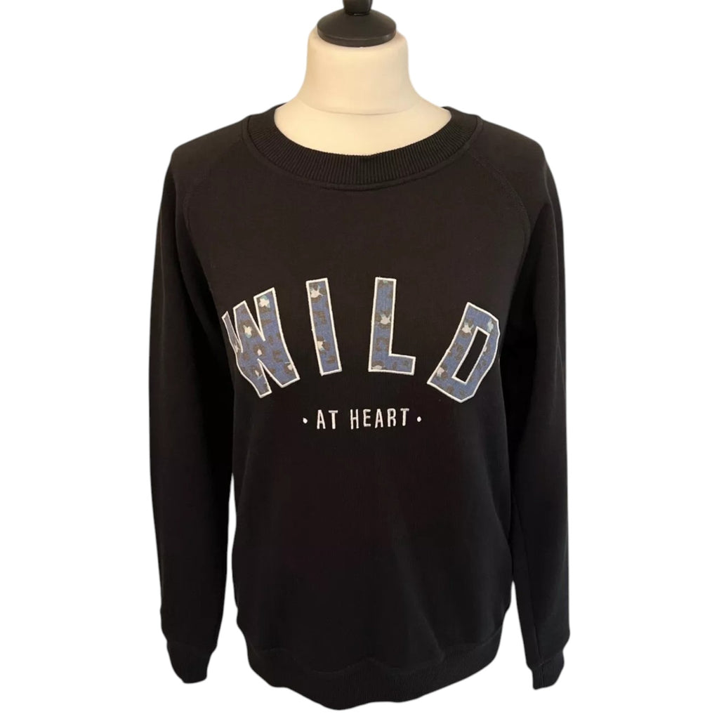 Blake Seven Wild At Heart Black Fleece Sweatshirt  UK 12