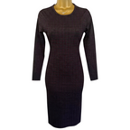 Zara Charcoal Grey & Burgundy Check Dress UK 10